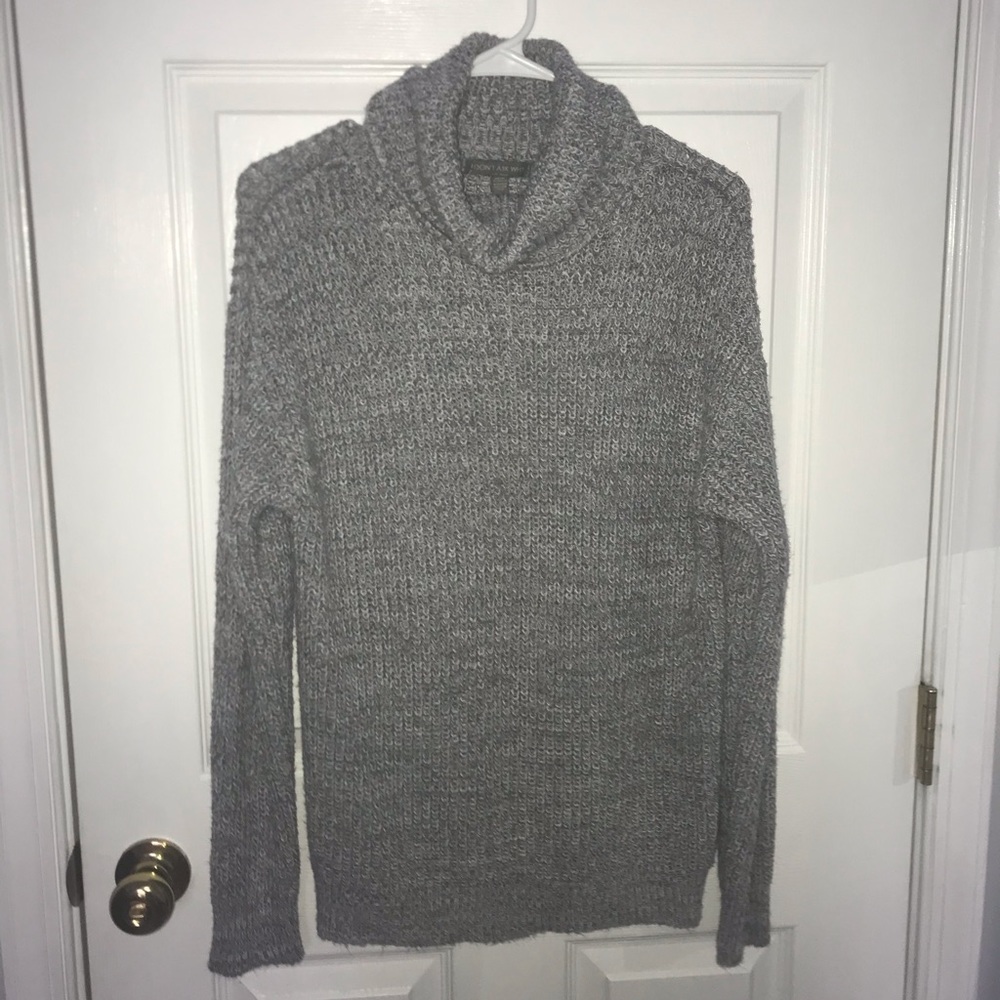 Gray cowl sweater